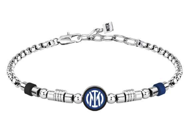 F.c. Internazionale - Bracciale ufficiale in acciaio con logo smaltato
