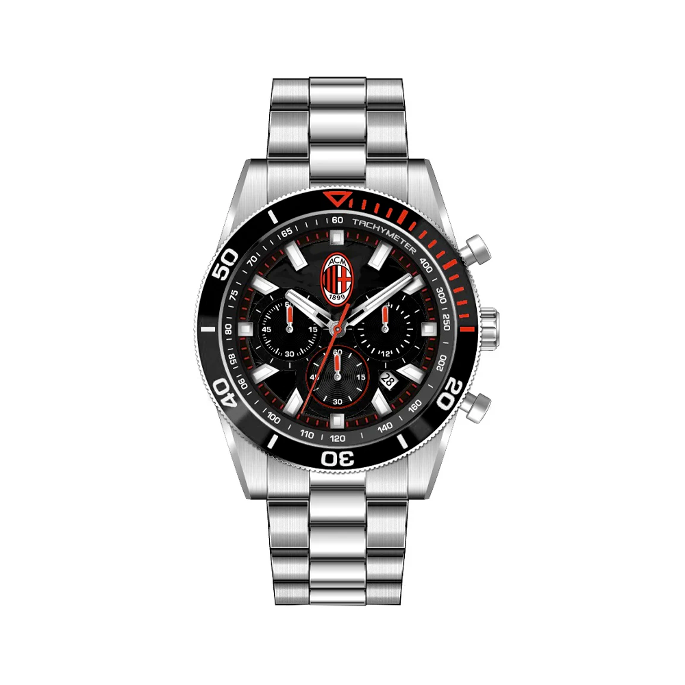 Ac Milan - Orologio cronografo Square Chrono in acciaio 42mm