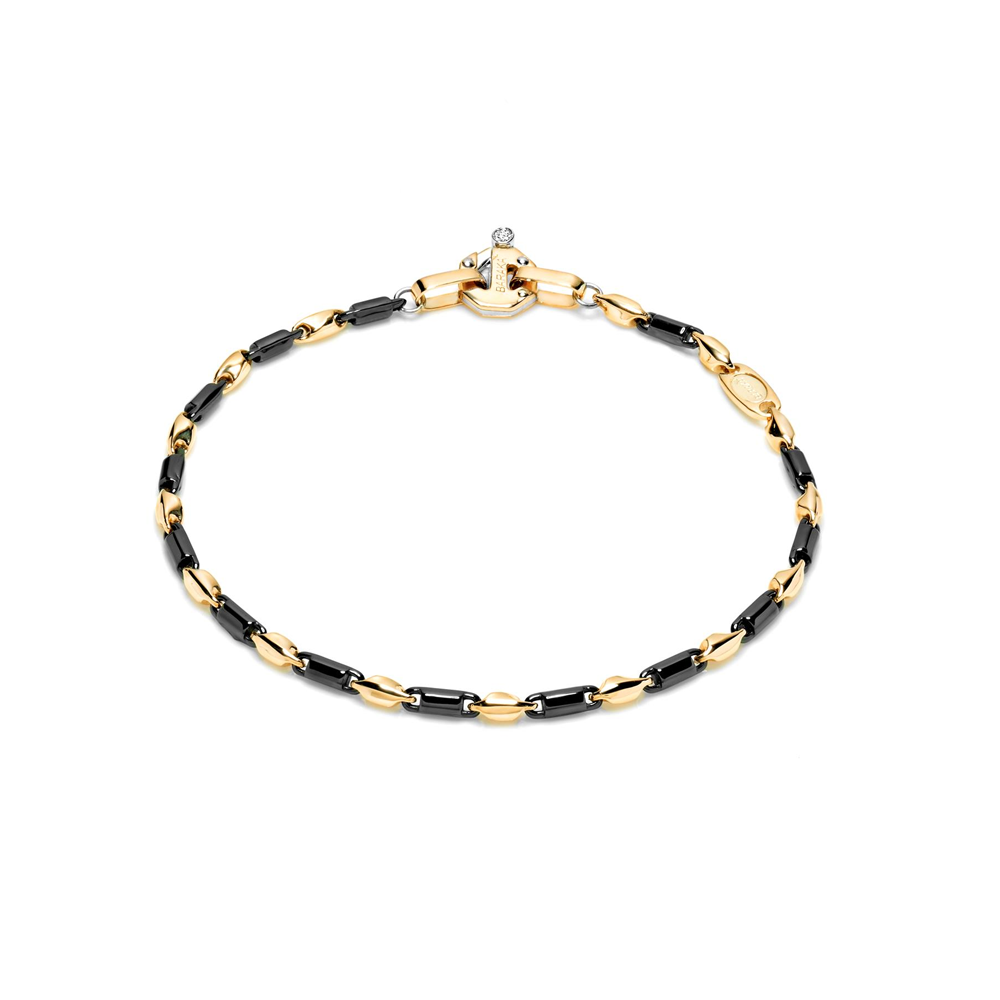 Barakà - Bracciale In Oro Giallo E Ceramica Nera