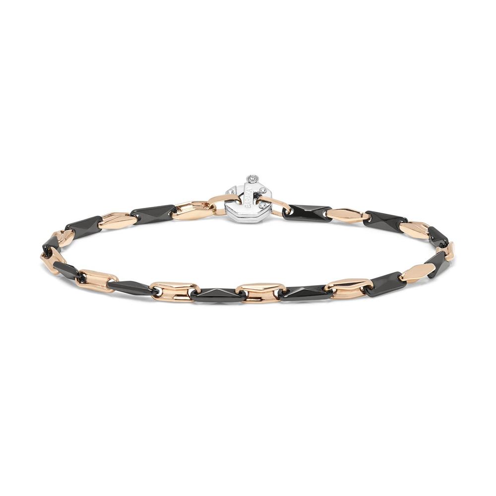 Barakà - Bracciale In Oro Rosa E Ceramica Nera