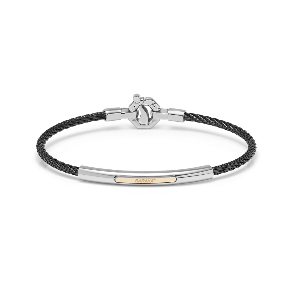 Barakà - Bracciale in oro rosa 750/1000, acciaio e PVD nero