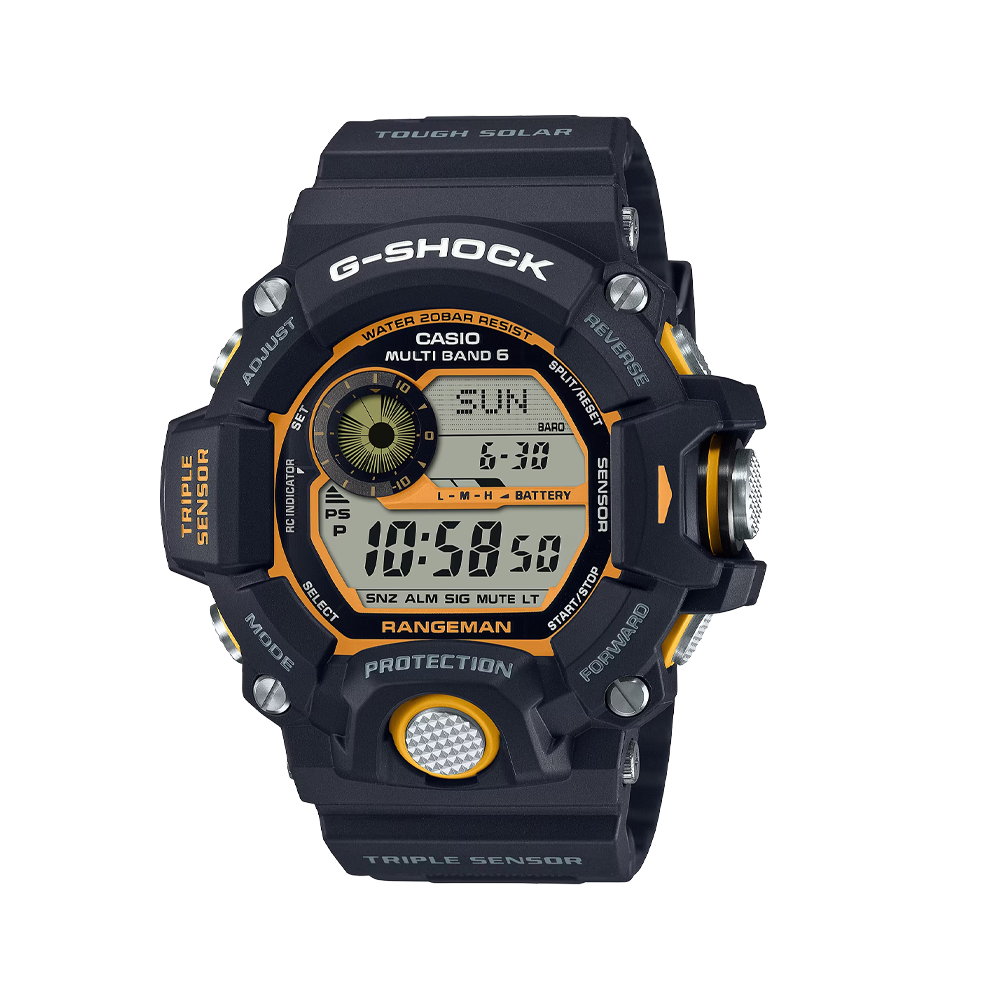 Casio - Orologio digitale Master of G yellow accent series