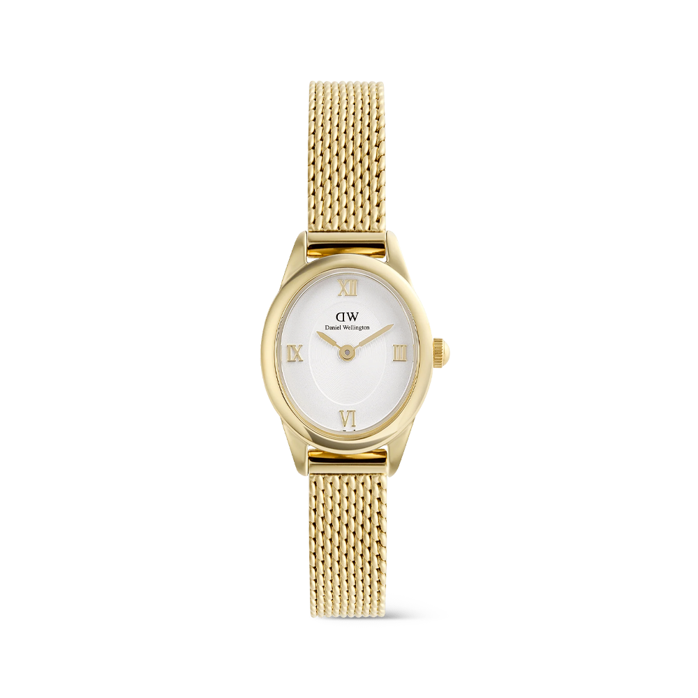 Daniel Wellington - Orologio solo tempo Ophelia Mini Mesh bianco e dorato al quarzo | 22x25,5mm