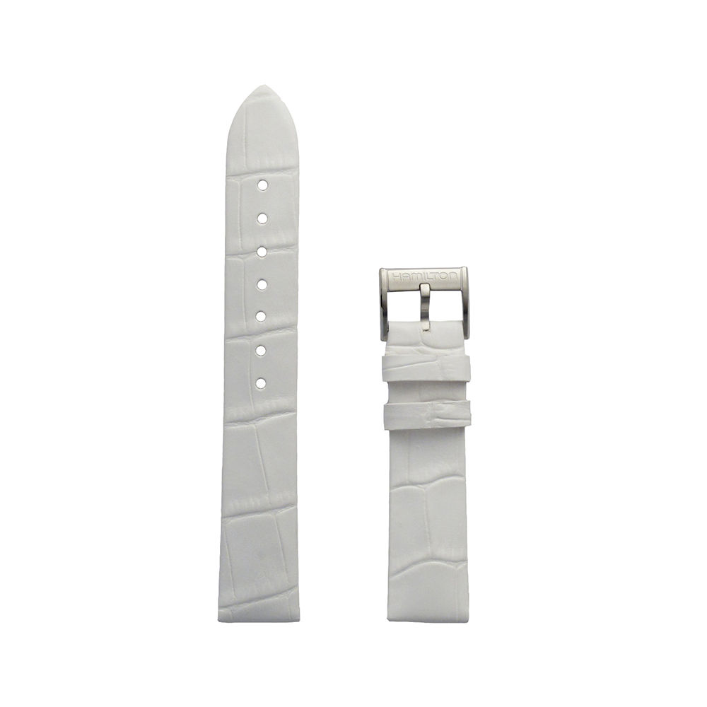 Hamilton - Cinturino in pelle bianca con chiusura ad ardiglione | mis. 17/16