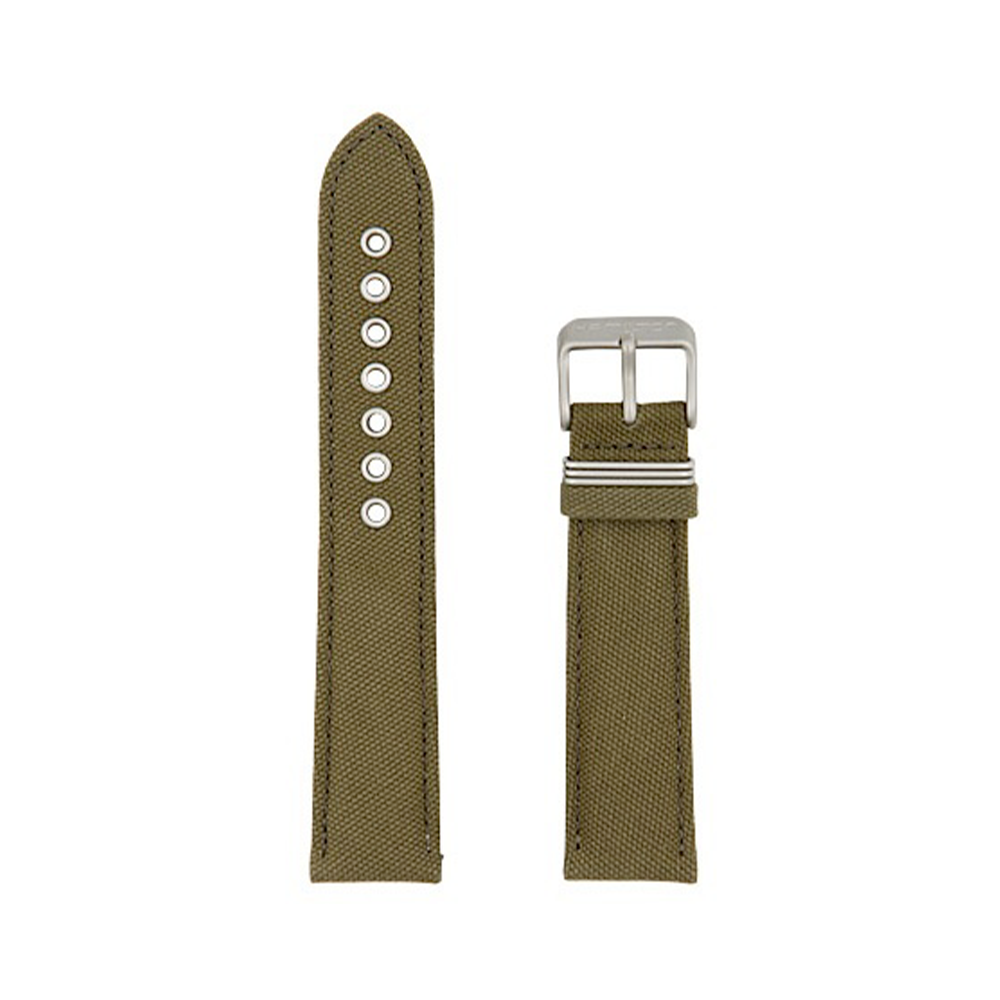 Hamilton - Cinturino in pelle di vitello e tessuto intrecciato verde Khaki Field con chiusura ad ardiglione | mis. 20/18