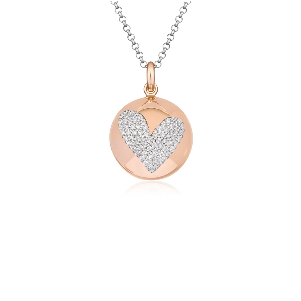 Roberto Giannotti - Chiama Angeli in argento rosato e cuore di zirconi