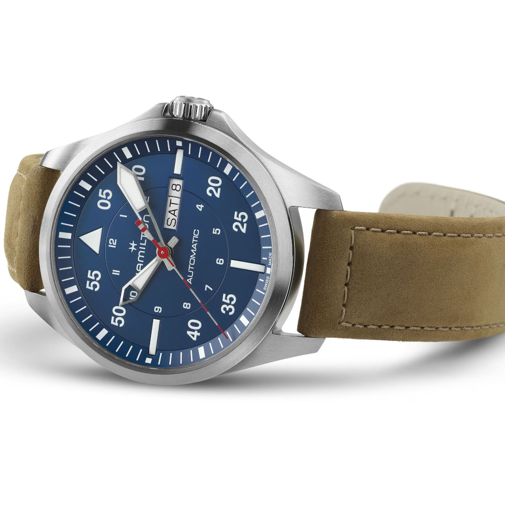 Hamilton - Orologio Khaki Pilot Day Date 42mm "Air Glacier Special Edition"