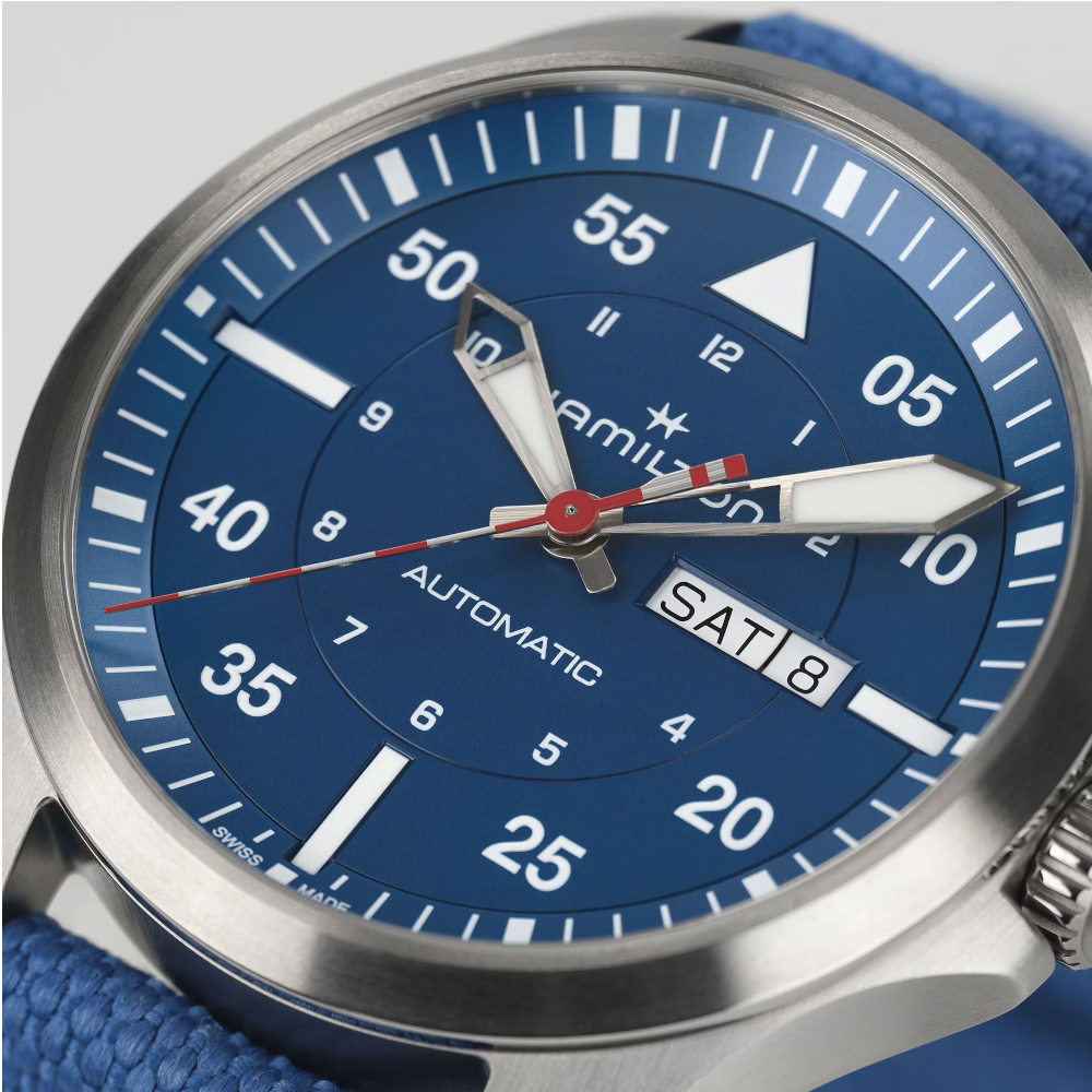 Hamilton - Orologio Khaki Pilot Day Date 42mm "Air Glacier Special Edition"