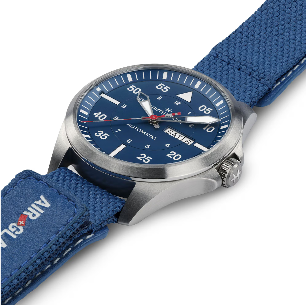 Hamilton - Orologio Khaki Pilot Day Date 42mm "Air Glacier Special Edition"