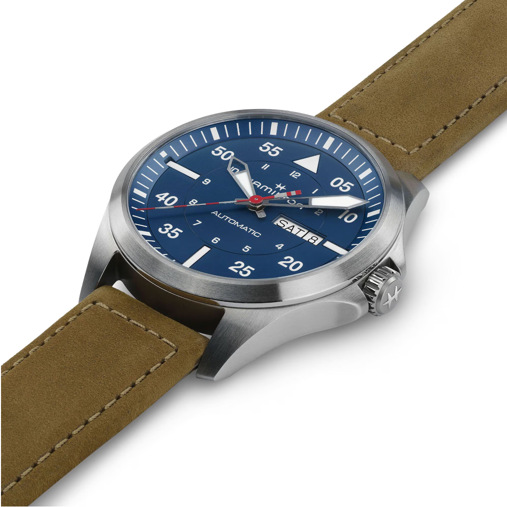 Hamilton - Orologio Khaki Pilot Day Date 42mm "Air Glacier Special Edition"