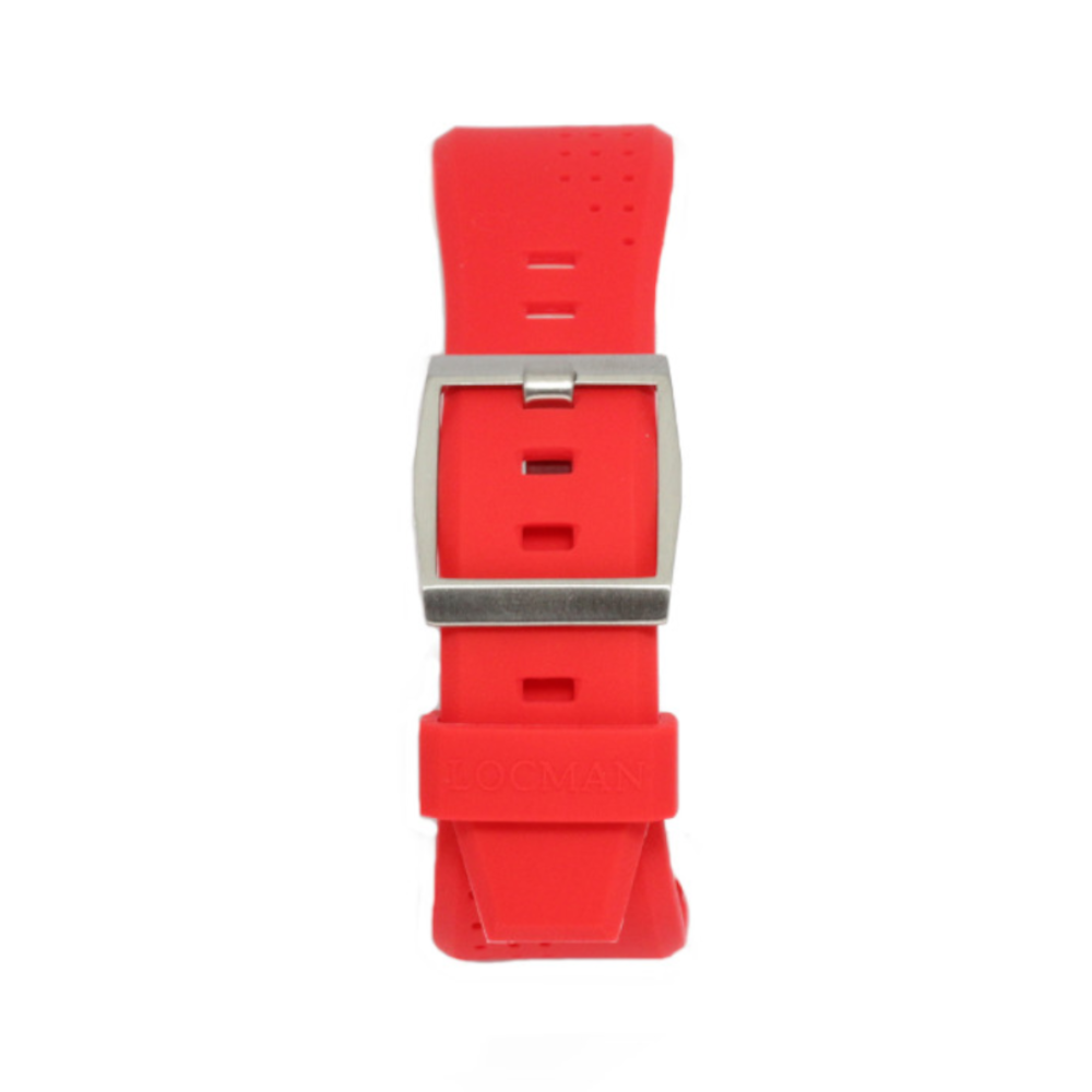 Locman - Cinturino in silicone rosso per orologi Stealth 24 mm
