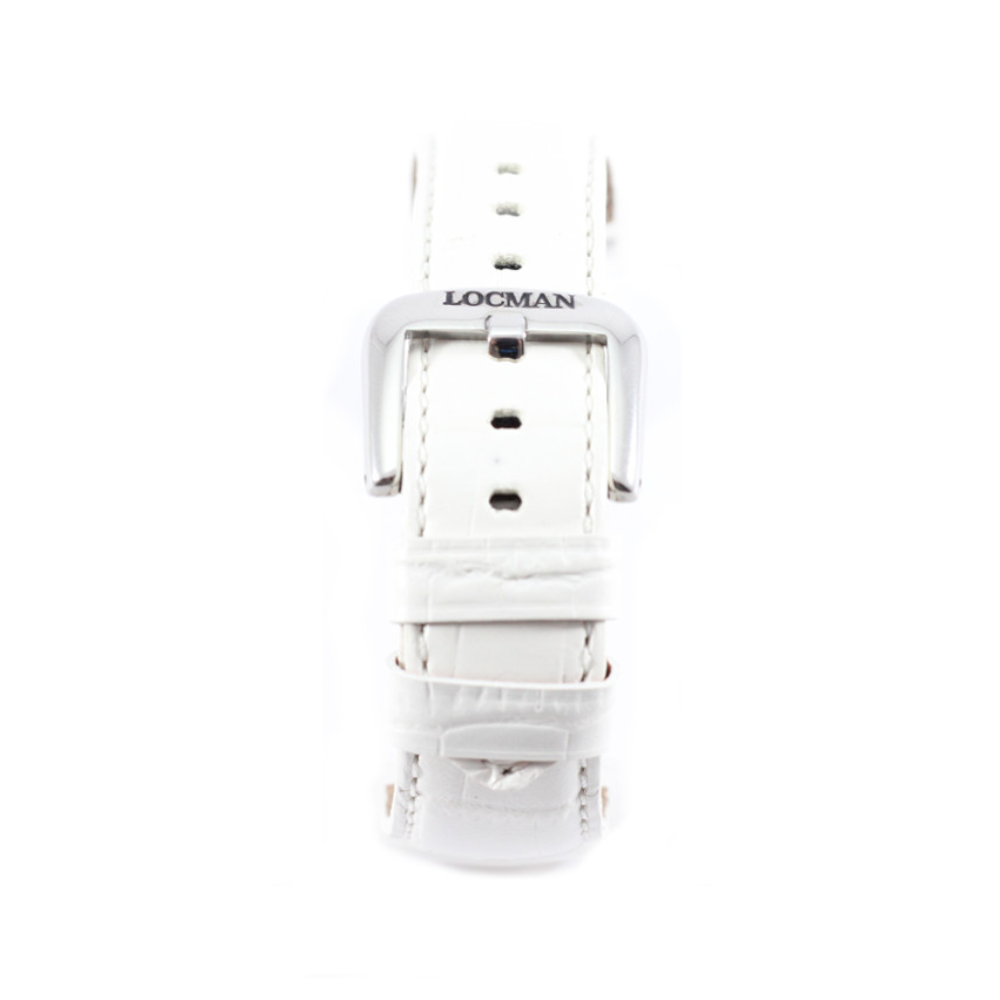 Locman - Cinturino in pelle stampata bianco per orologi Tutto Tondo 27 mm