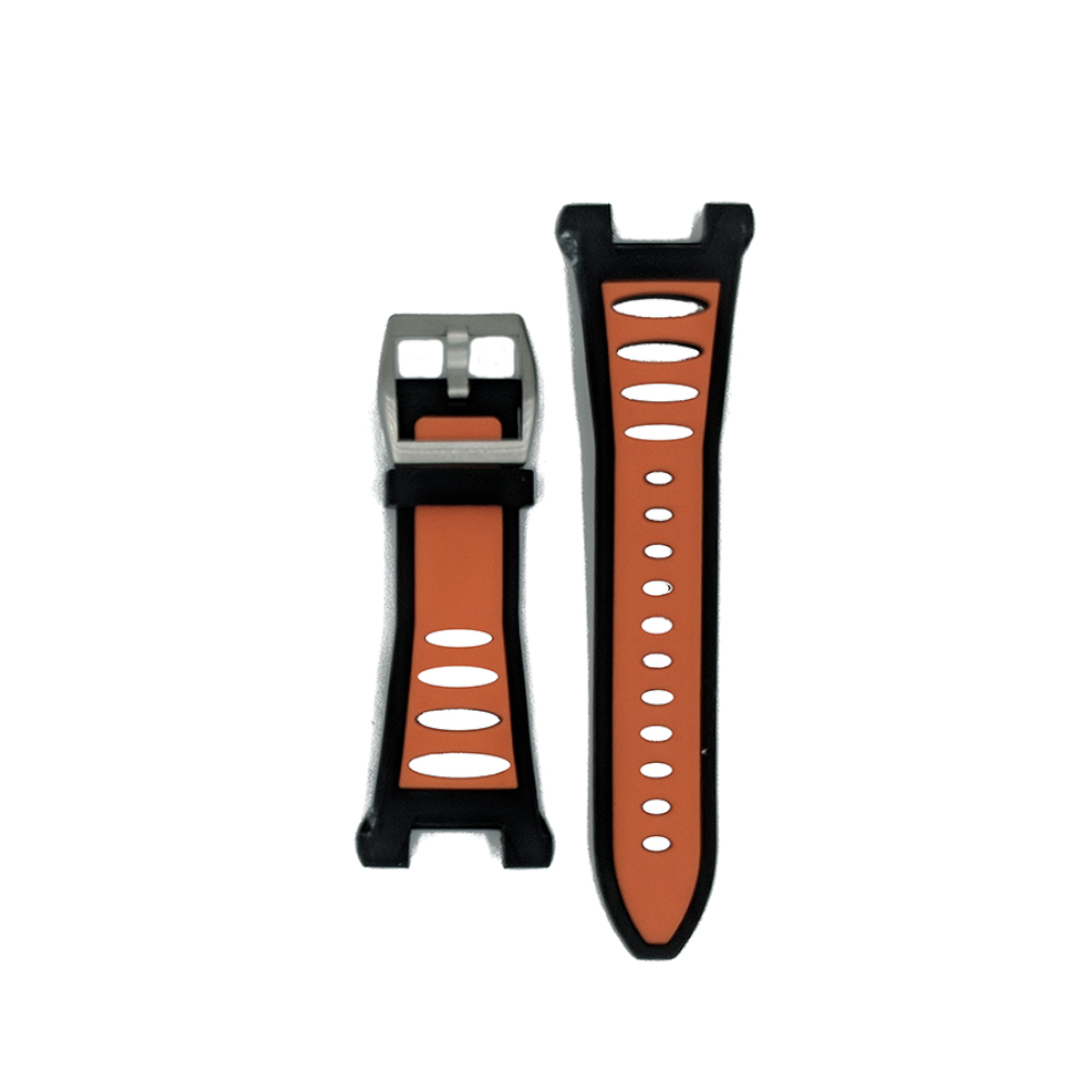 Locman - Cinturino in silicone nero-arancio per orologi New Tremila e Mare