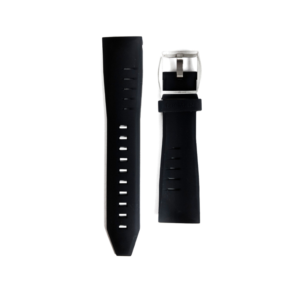 Locman - Cinturino in silicone nero per orologi Stealth 22 mm