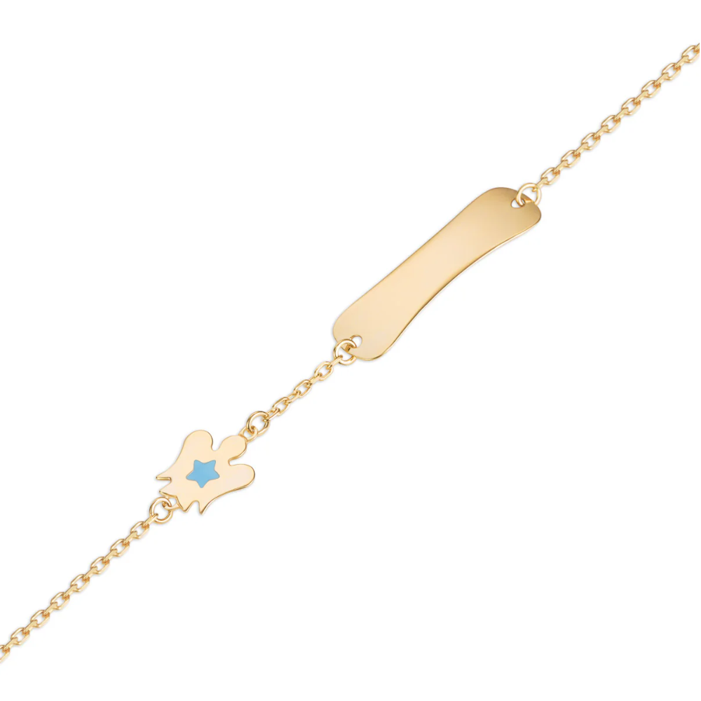 Roberto Giannotti - Bracciale In Oro Giallo Bambino Con Targhetta E Angelo