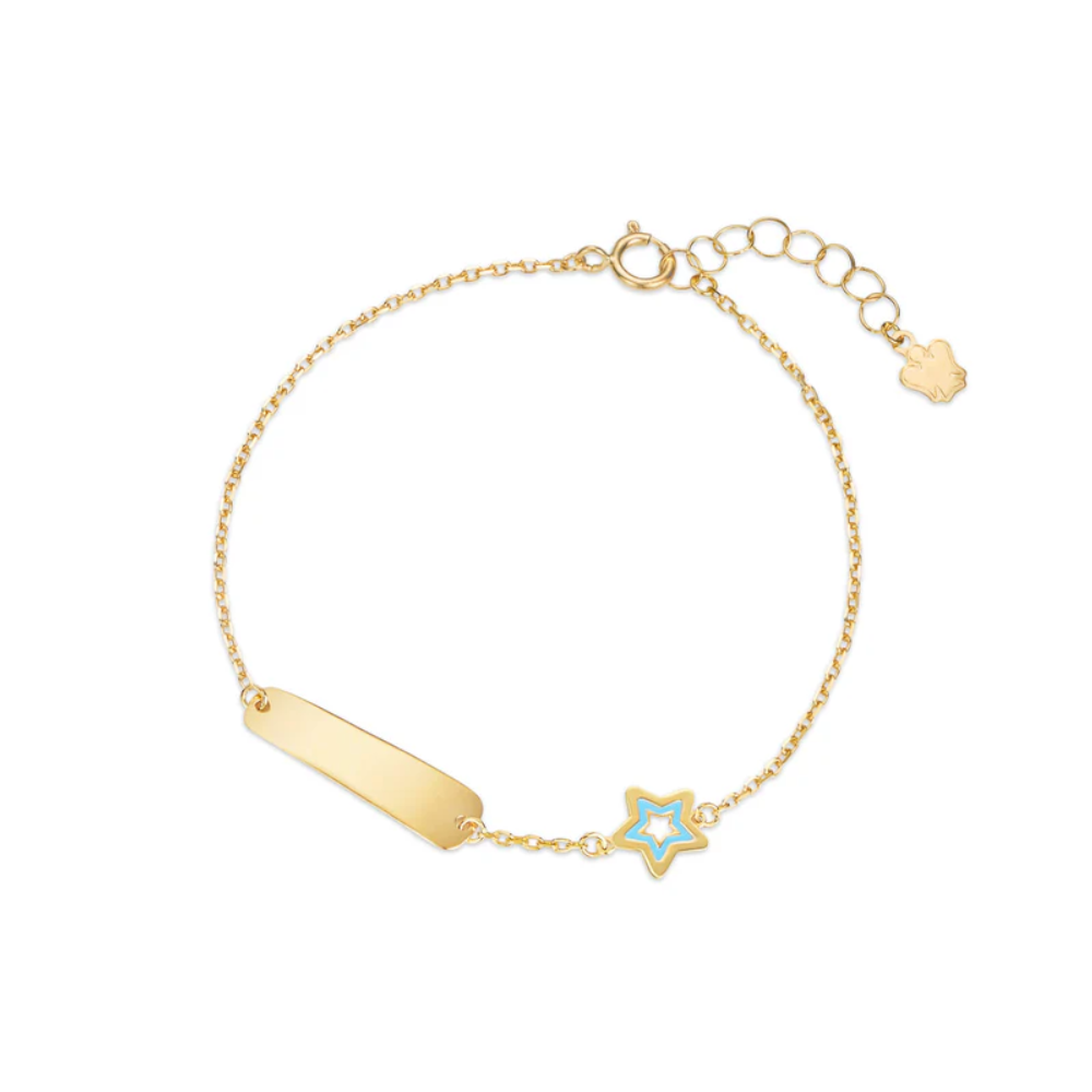 Roberto Giannotti - Bracciale oro con targhetta e stella azzurra