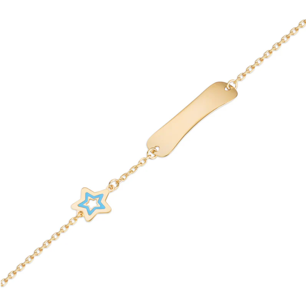 Roberto Giannotti - Bracciale oro con targhetta e stella azzurra