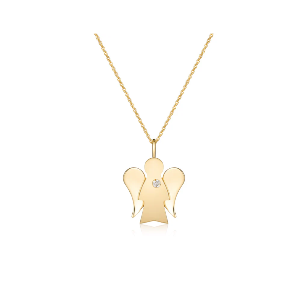 Roberto Giannotti - Collana Con Pendente Angelo Charm In Oro E Diamante