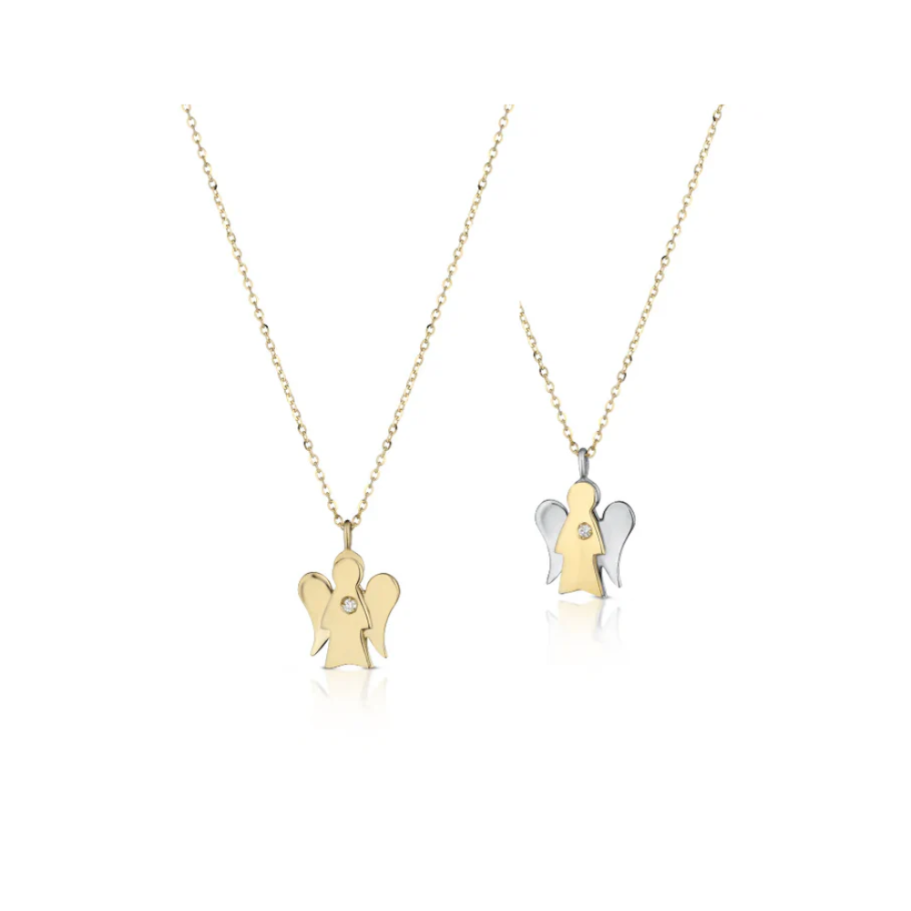 Roberto Giannotti - Collana con pendente angelo charm in oro e diamante