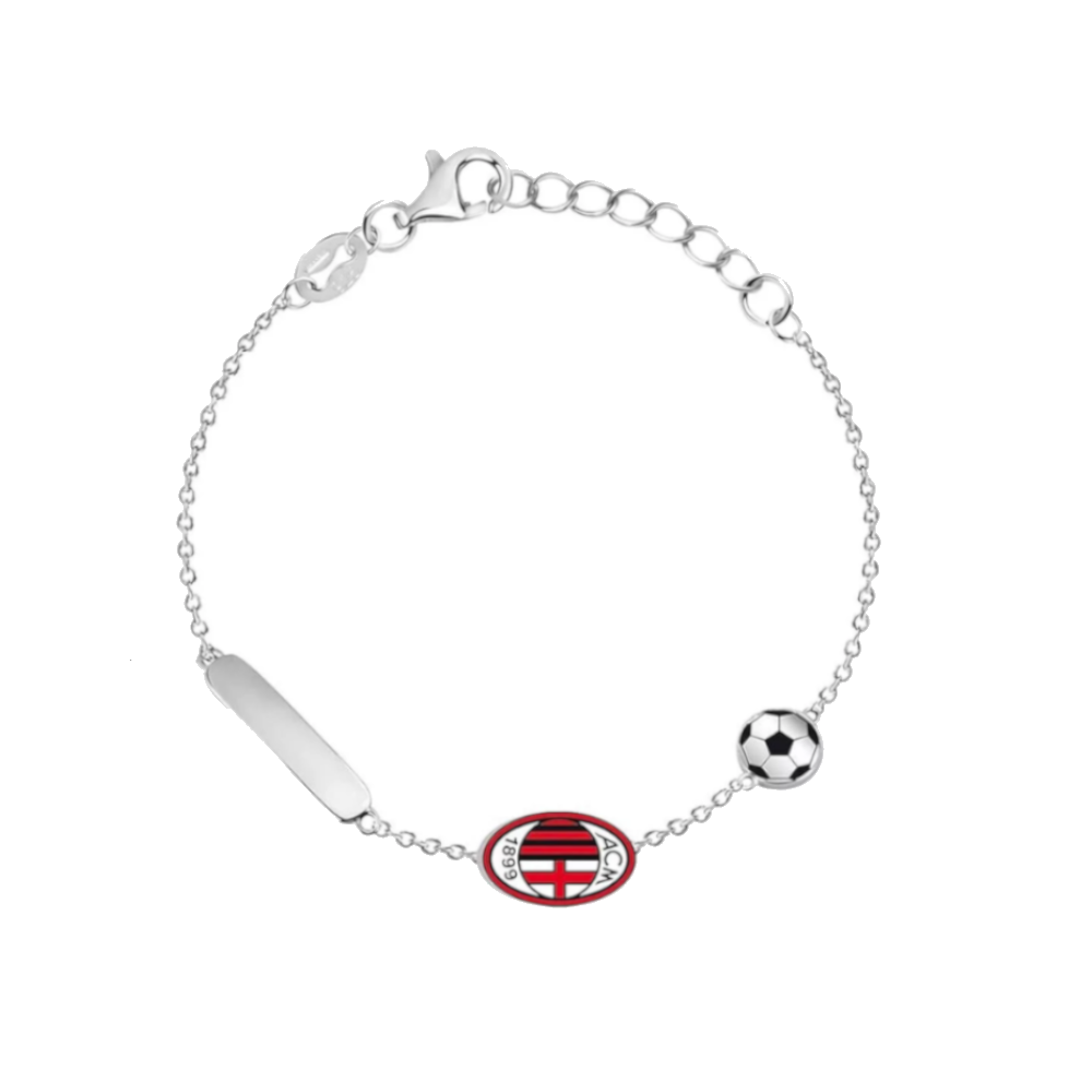 A.c. Milan - Bracciale Ufficiale in acciaio 316L con smalto