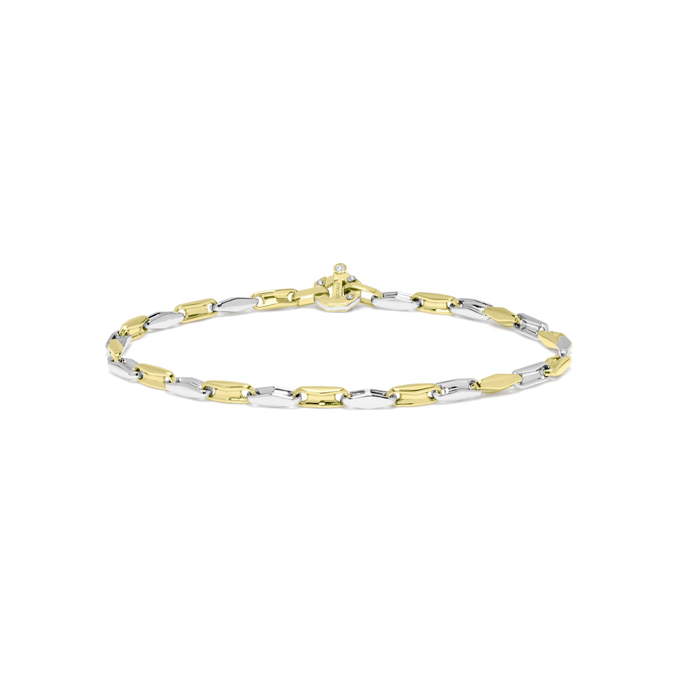 Barakà - Bracciale in oro giallo e oro bianco | 21cm
