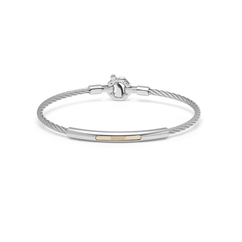 Barakà - Bracciale in oro rosa e acciaio PVD con diamante | 19cm