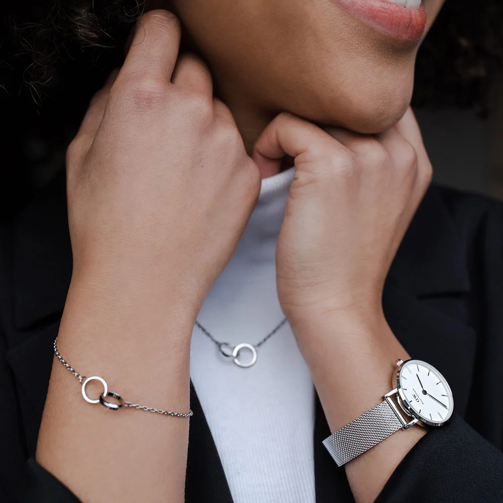 Daniel Wellington - Orologio solo tempo al quarzo Petite Sterling bianco 32 mm