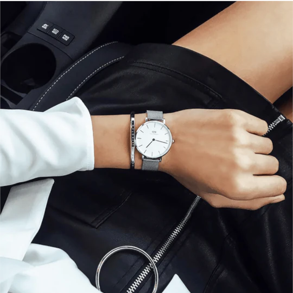 Daniel Wellington - Orologio solo tempo al quarzo Petite Sterling bianco 32 mm