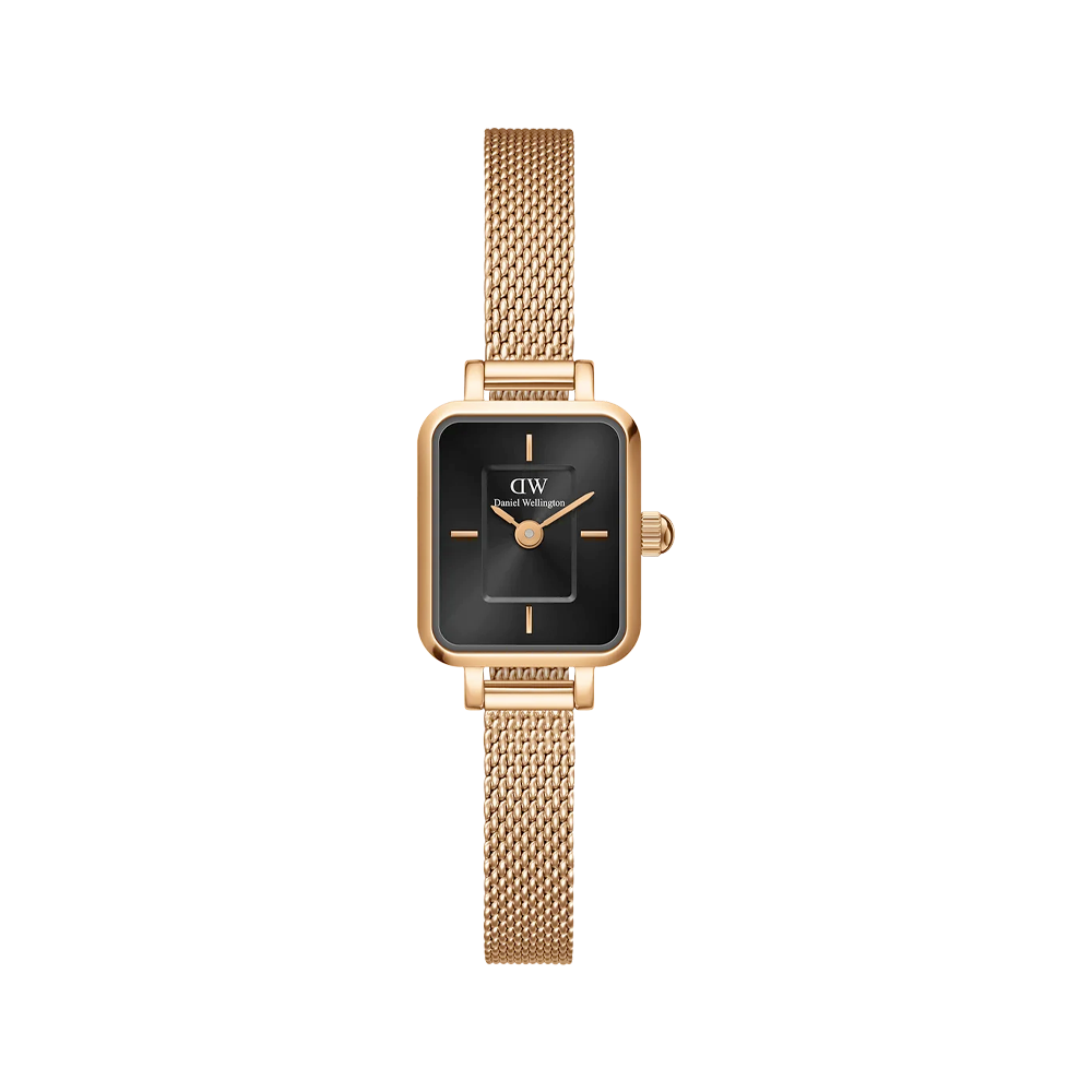 Daniel Wellington - Orologio solo tempo Quadro Mini Melrose Onyx al quarzo | 15.4x18.2mm