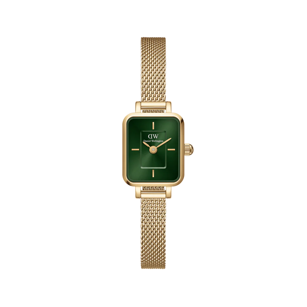 Daniel Wellington - Orologio solo tempo al quarzo Quadro Mini Evergold Emerald