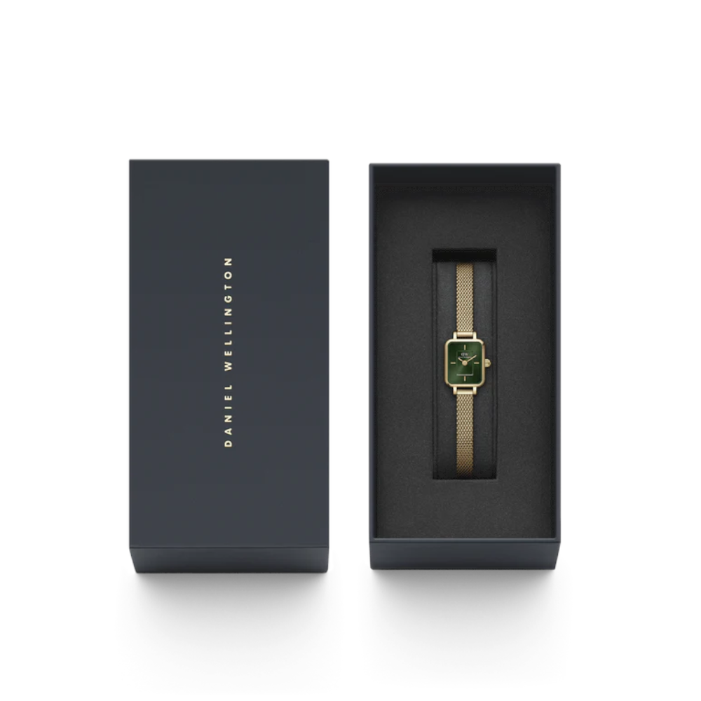 Daniel Wellington - Orologio solo tempo al quarzo Quadro Mini Evergold Emerald