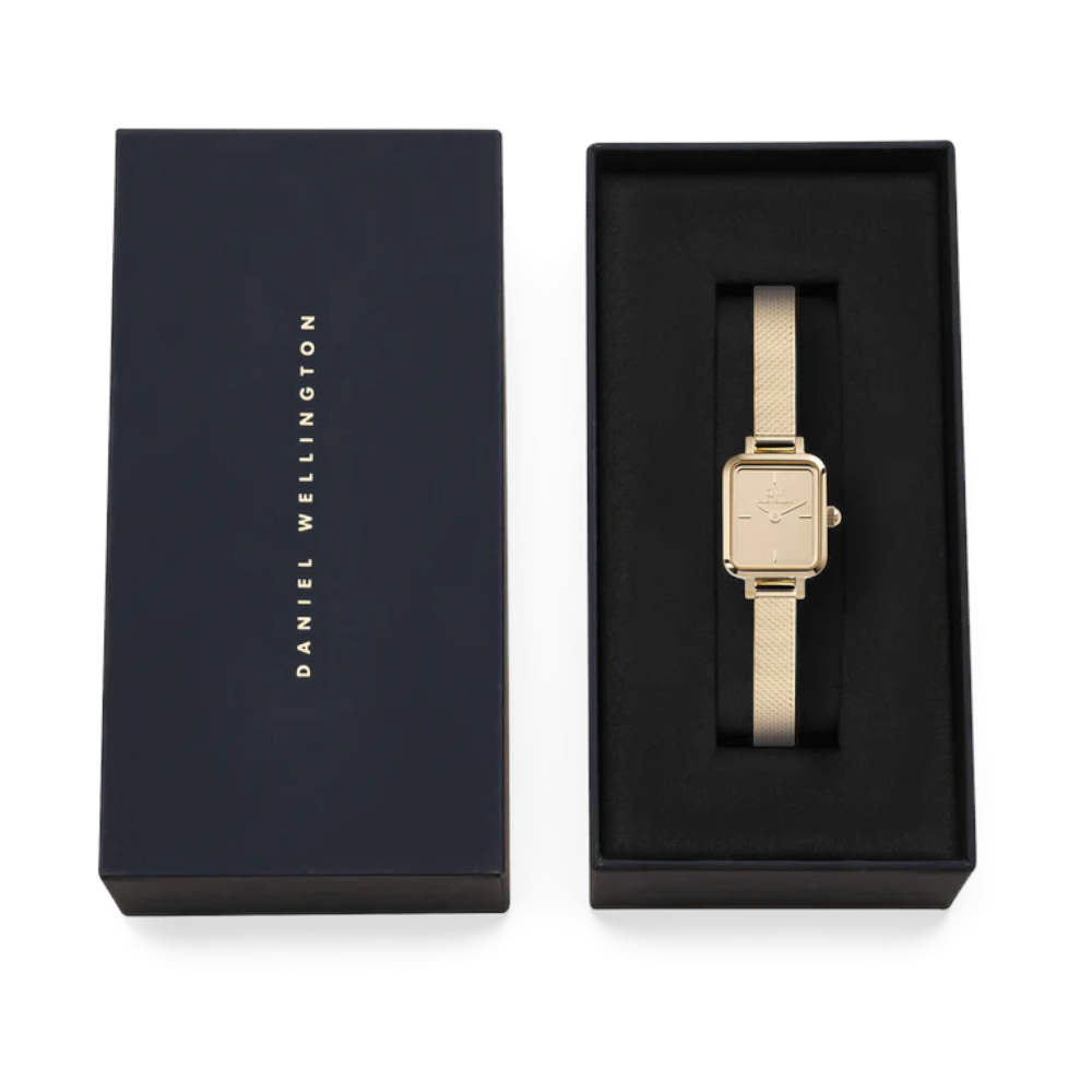 Daniel Wellington - Orologio solo tempo al quarzo Quadro Mini Reflection Gold | 15,4x18,2 mm