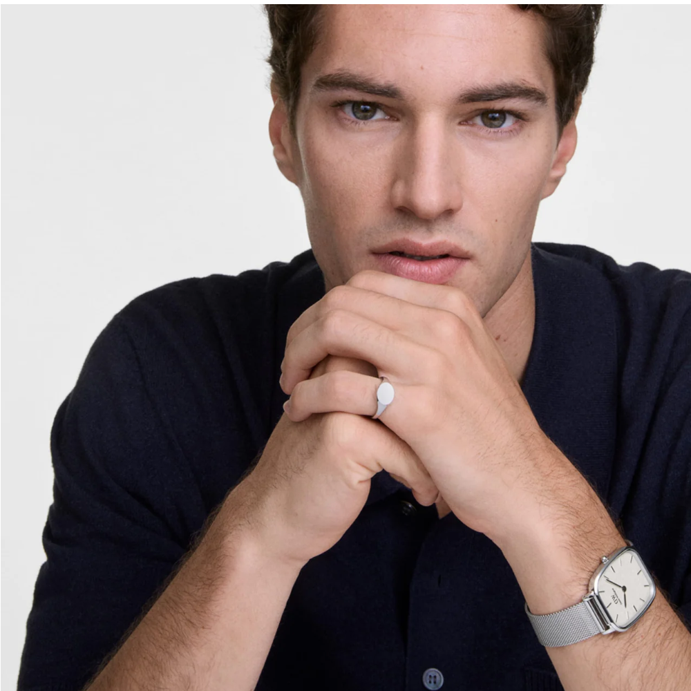 Daniel Wellington - Orologio solo tempo al quarzo Marlon Sterling Linen | 32x36,3mm