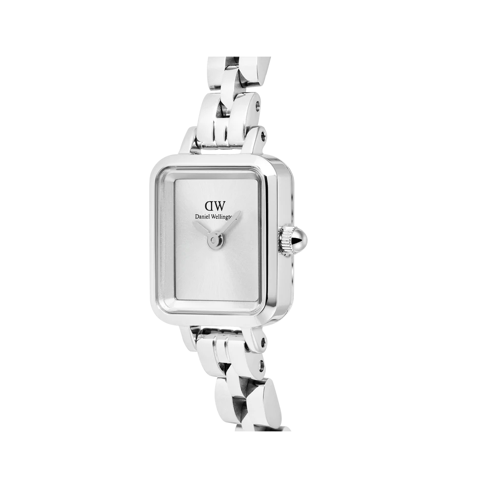 Daniel Wellington - Orologio solo tempo al quarzo Quadro Mini Arch 3-link White Sunray Silver | 15,4x18,2mm
