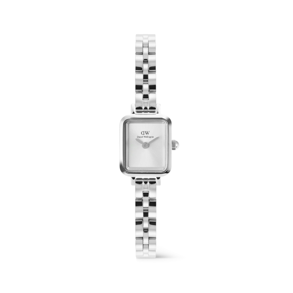 Daniel Wellington - Orologio solo tempo al quarzo Quadro Mini Arch 3-link White Sunray Silver | 15,4x18,2mm