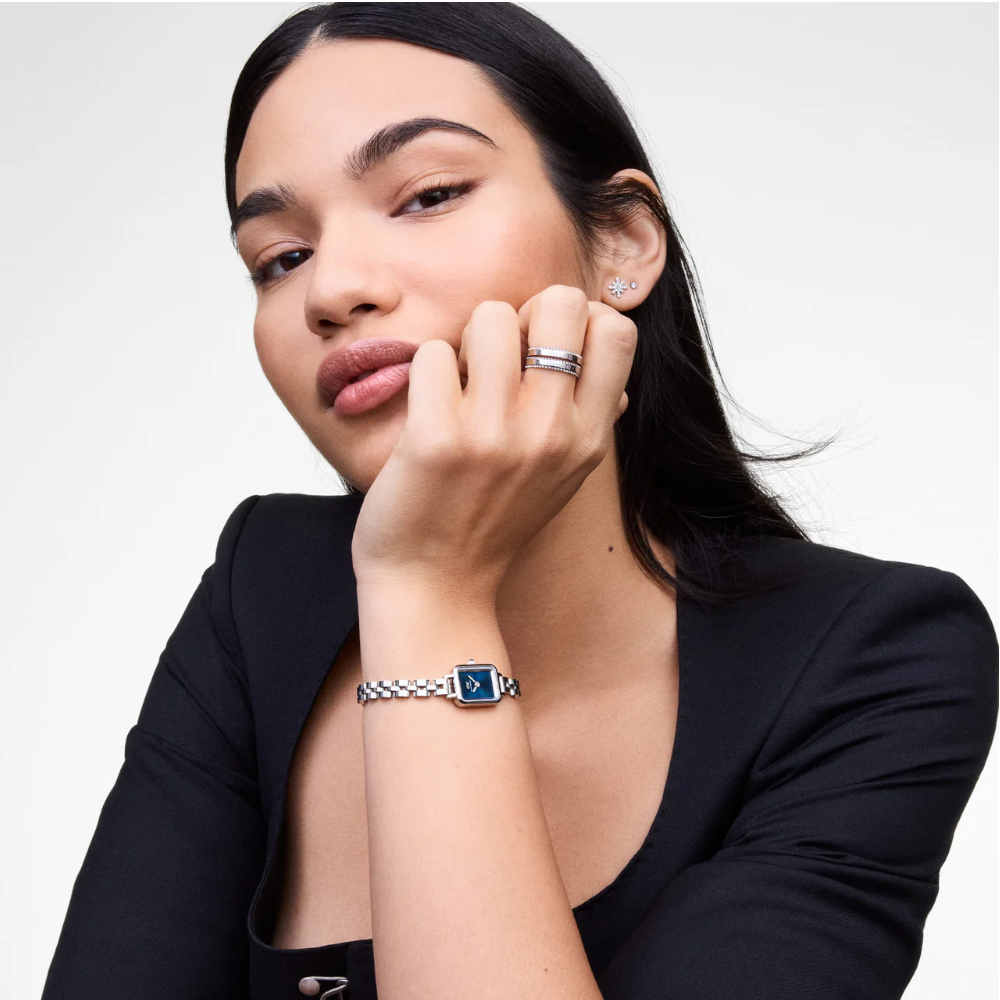 Daniel Wellington - Orologio solo tempo al quarzo Quadro Mini Arch 3-link Arctic Sunray Silver | 15,4x18,2mm