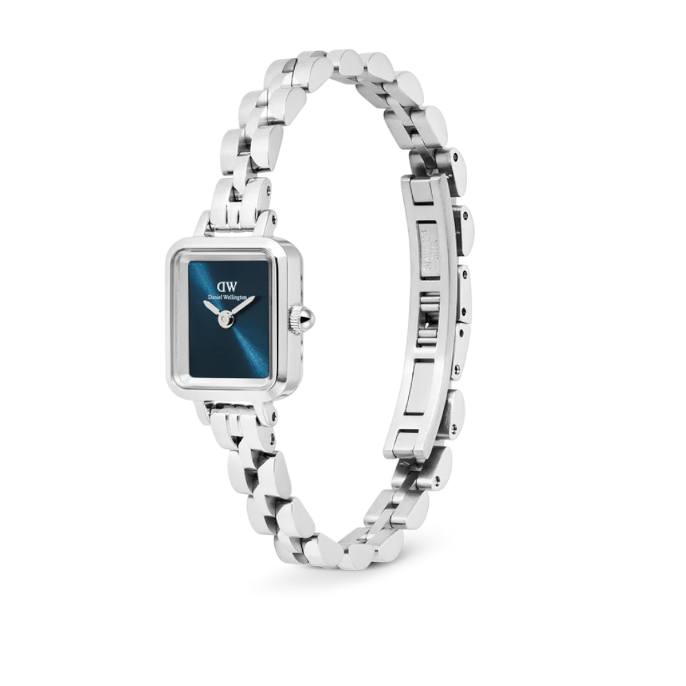 Daniel Wellington - Orologio solo tempo al quarzo Quadro Mini Arch 3-link Arctic Sunray Silver | 15,4x18,2mm