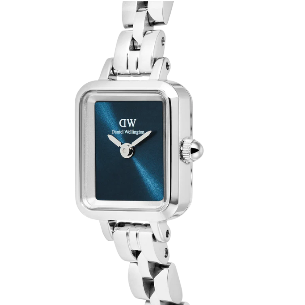 Daniel Wellington - Orologio solo tempo al quarzo Quadro Mini Arch 3-link Arctic Sunray Silver | 15,4x18,2mm