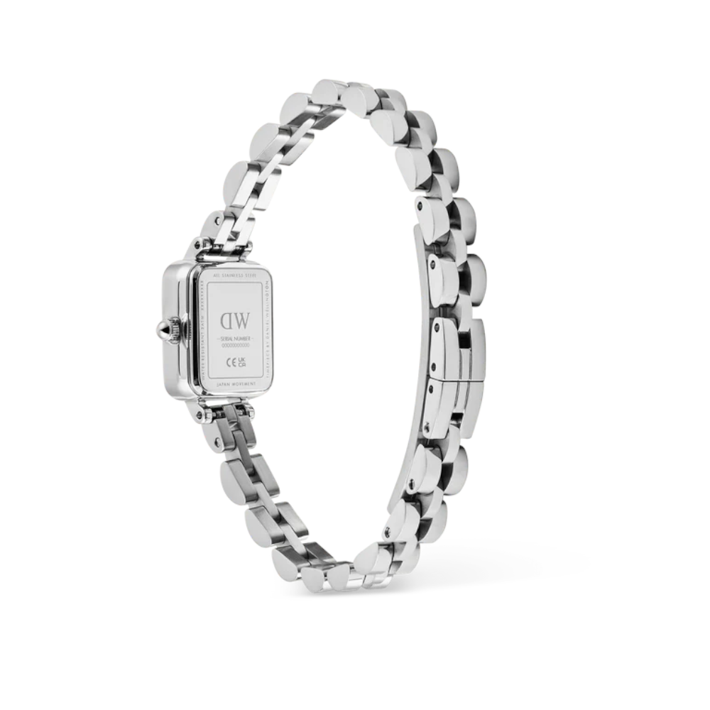 Daniel Wellington - Orologio solo tempo al quarzo Quadro Mini Arch 3-link Arctic Sunray Silver | 15,4x18,2mm