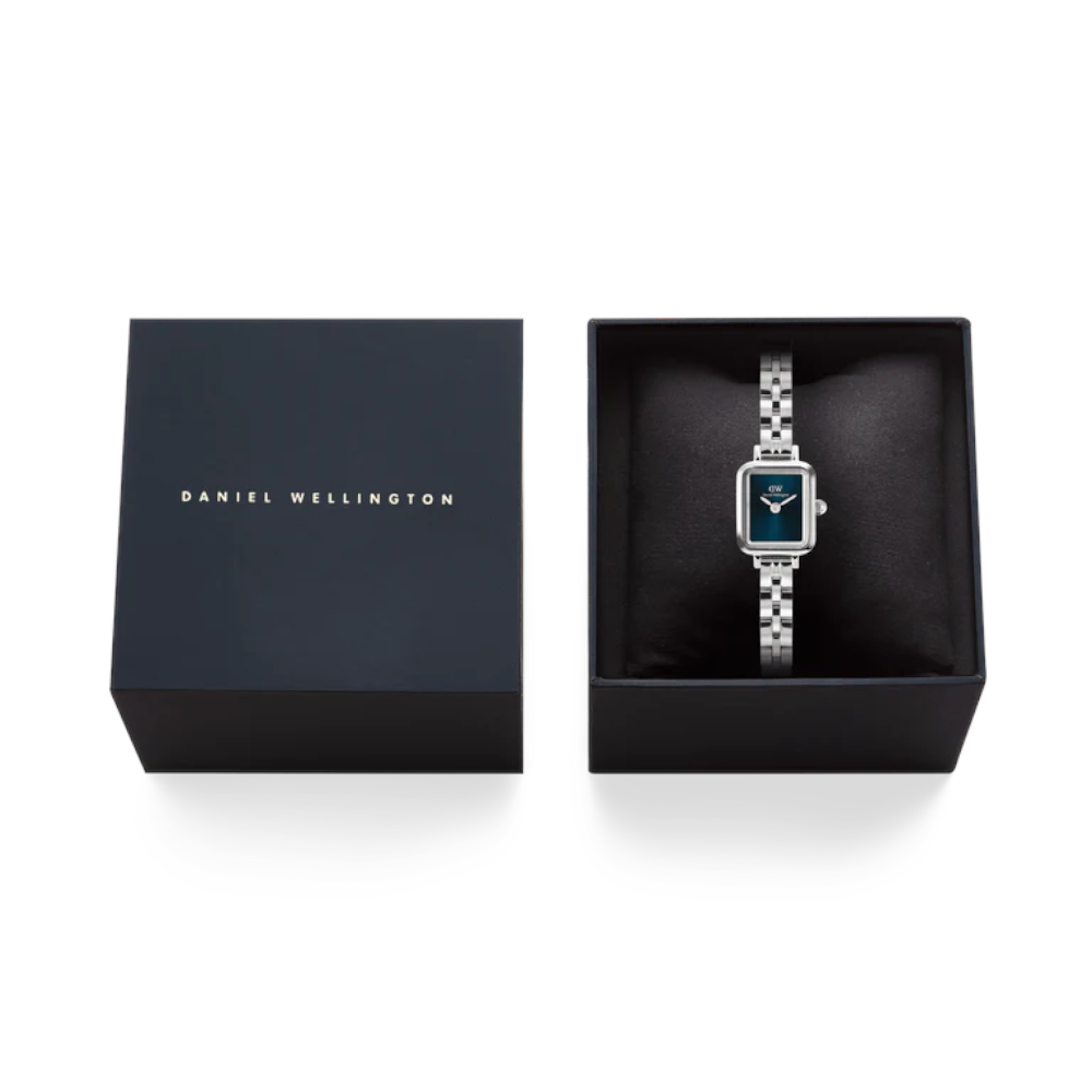 Daniel Wellington - Orologio solo tempo al quarzo Quadro Mini Arch 3-link Arctic Sunray Silver | 15,4x18,2mm