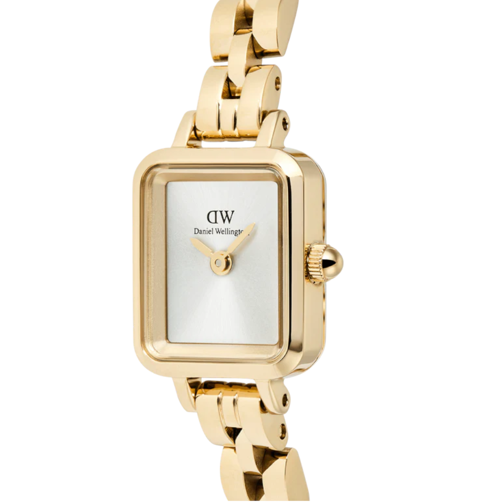 Daniel Wellington - Orologio solo tempo al quarzo Quadro Mini Arch 3-link White Sunray Gold | 15,4x18,2mm