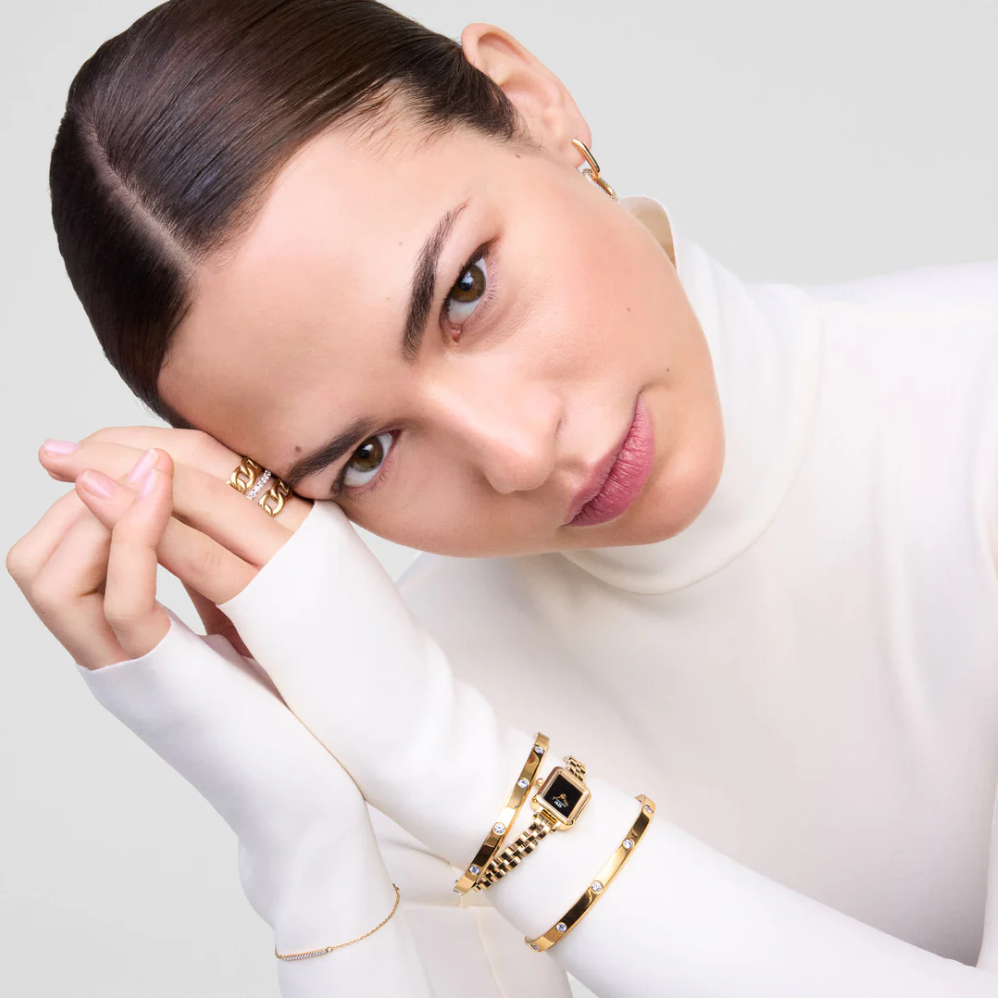 Daniel Wellington - Orologio solo tempo al quarzo Quadro Mini Arch 3-link Onyx Sunray Gold | 15,4x18,2mm