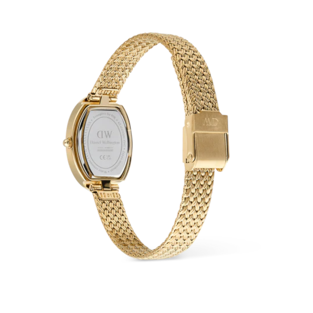 Daniel Wellington - Orologio solo tempo al quarzo Juliette Braided Mesh White Sunray Gold | 20x26mm