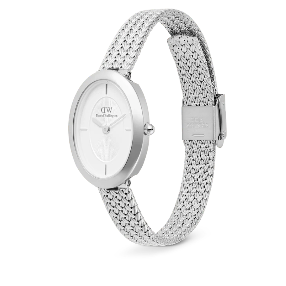 Daniel Wellington - Orologio solo tempo al quarzo Juliette Braided Mesh White Sunray Silver | 20x26mm