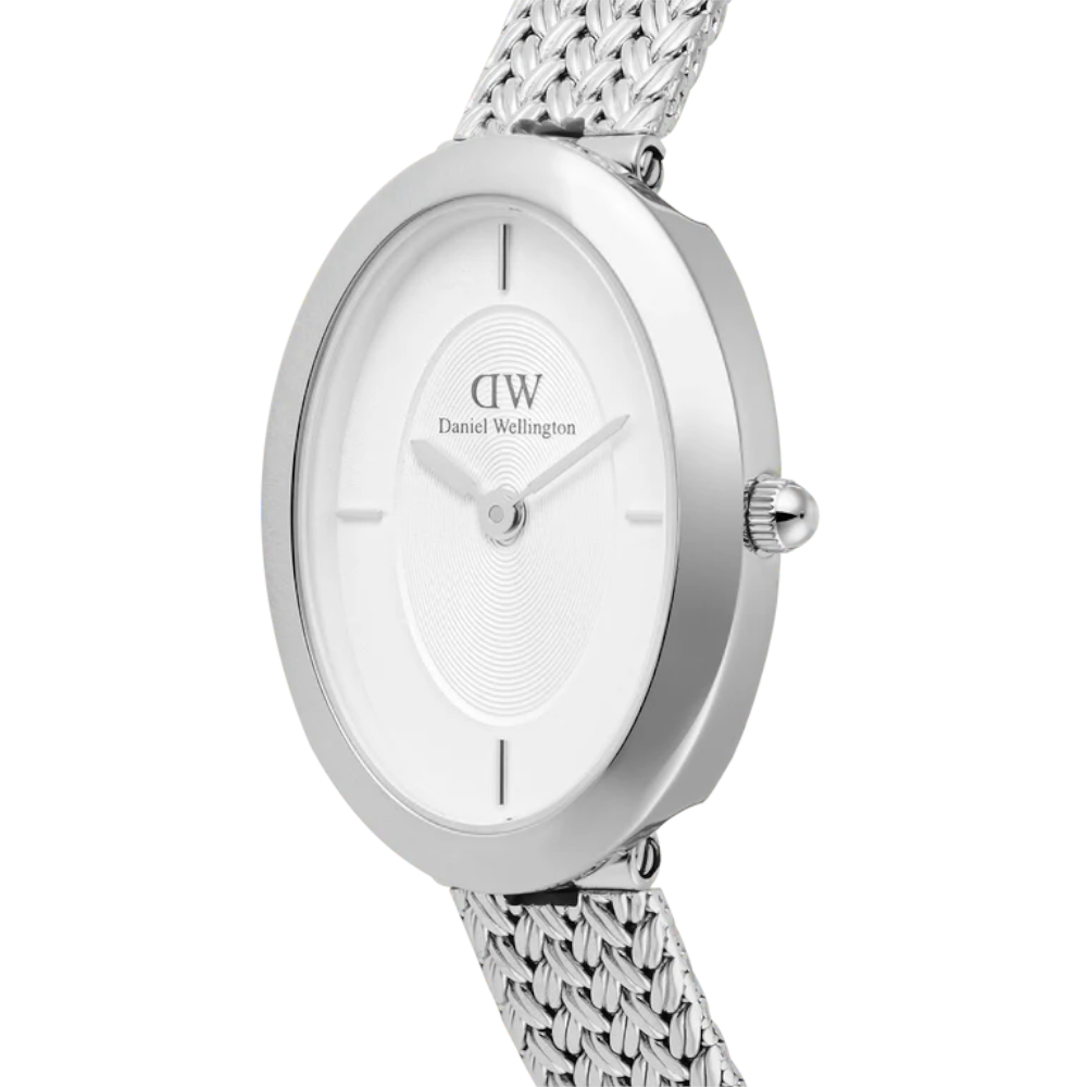 Daniel Wellington - Orologio solo tempo al quarzo Juliette Braided Mesh White Sunray Silver | 20x26mm