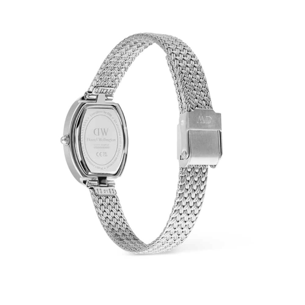 Daniel Wellington - Orologio solo tempo al quarzo Juliette Braided Mesh White Sunray Silver | 20x26mm