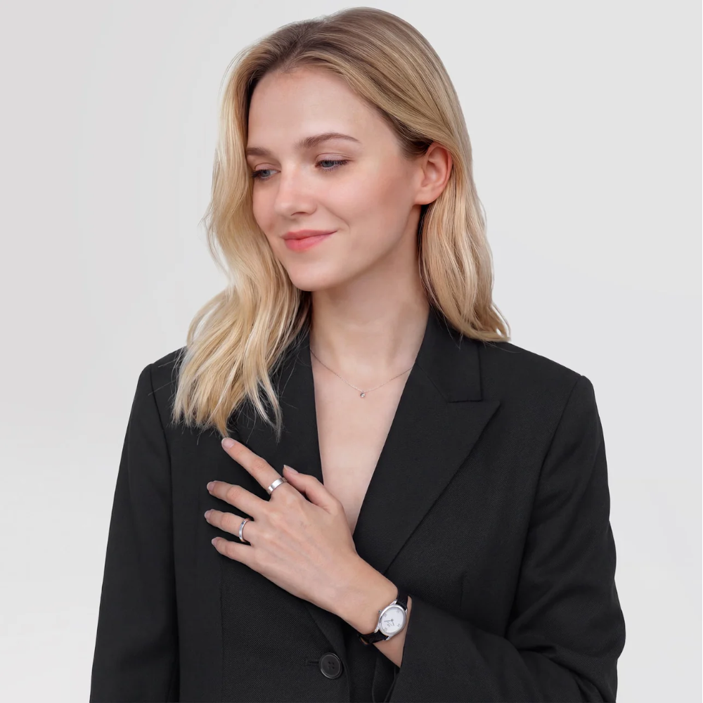 Daniel Wellington - Orologio solo tempo al quarzo Ophelia Mini Black Lizard White Guilloché Silver | 22x22,5mm