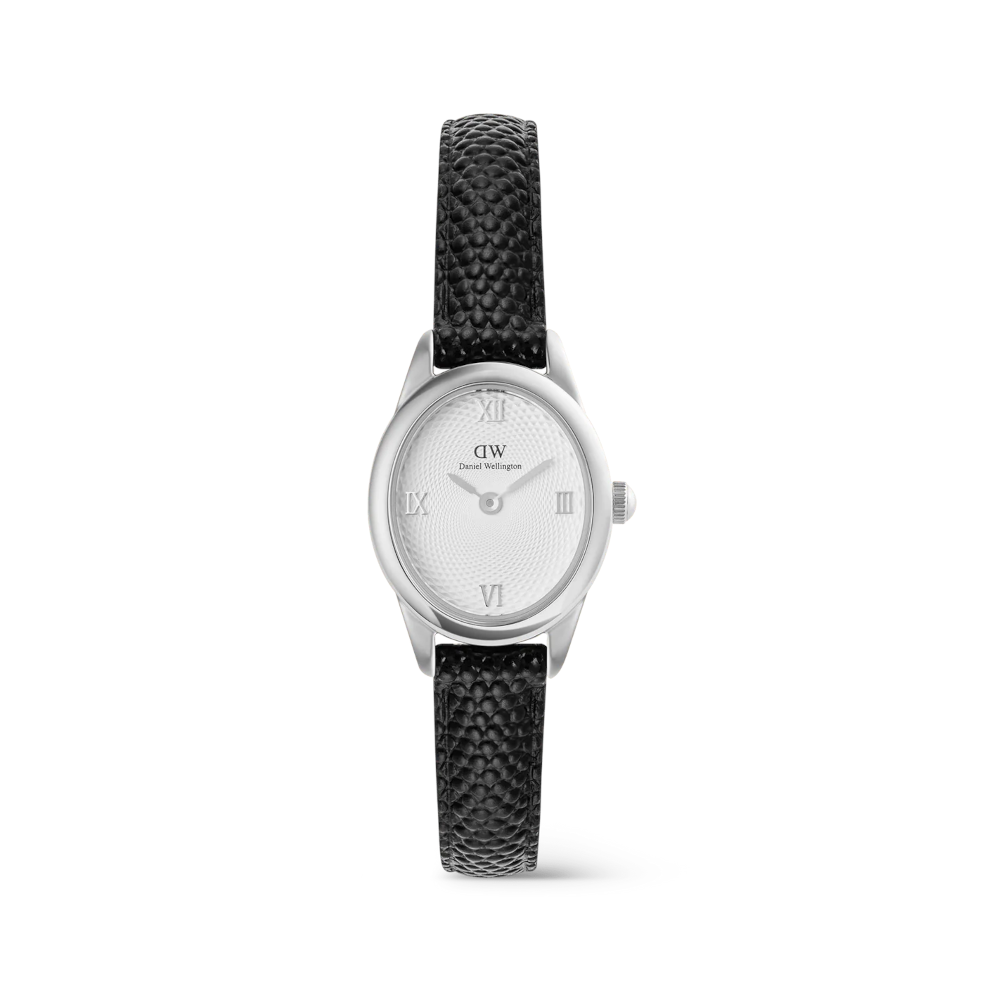 Daniel Wellington - Orologio solo tempo al quarzo Ophelia Mini Black Lizard White Guilloché Silver | 22x22,5mm