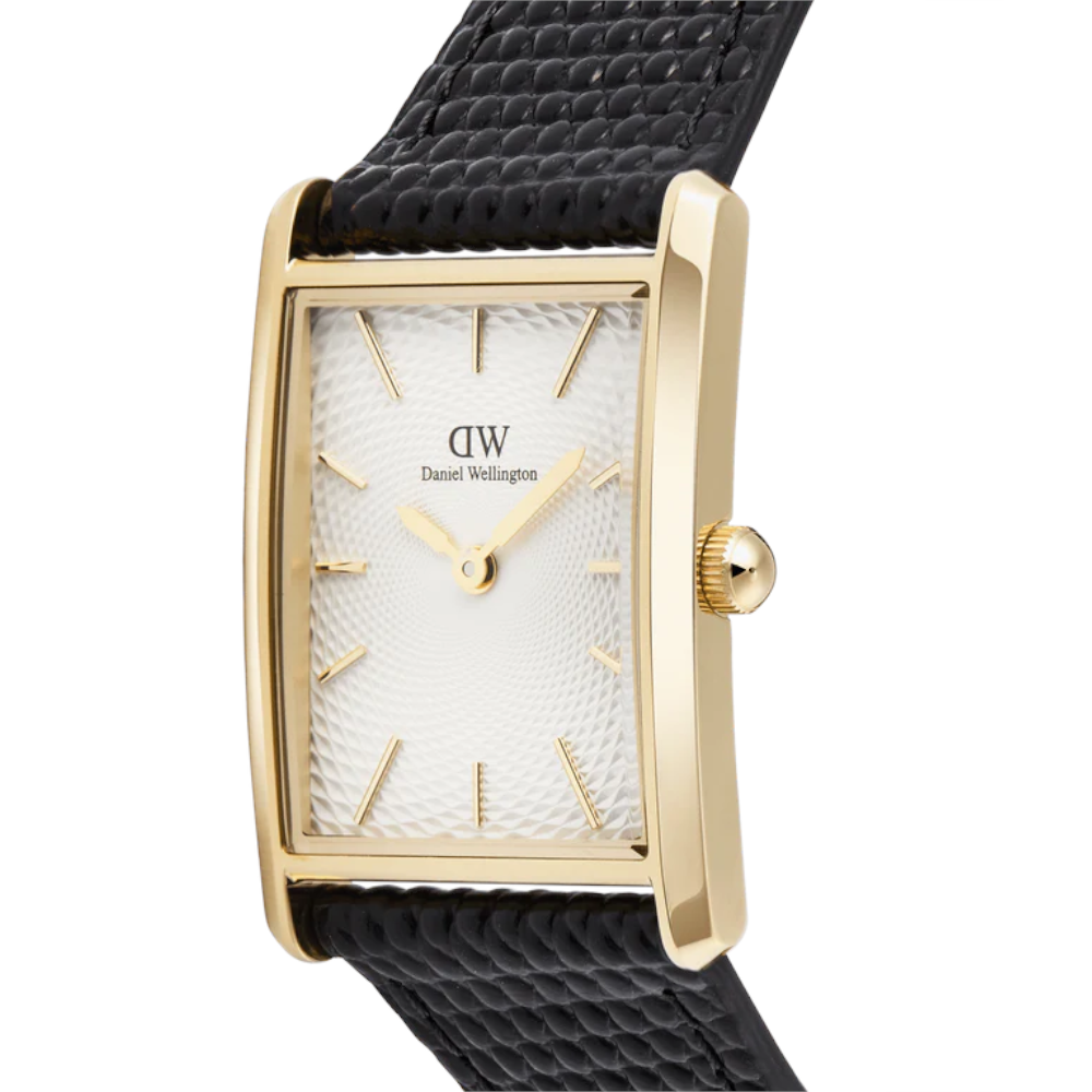 Daniel Wellington - Orologio solo tempo al quarzo Bound Black Lizard Guilloché Gold | 24x35 mm