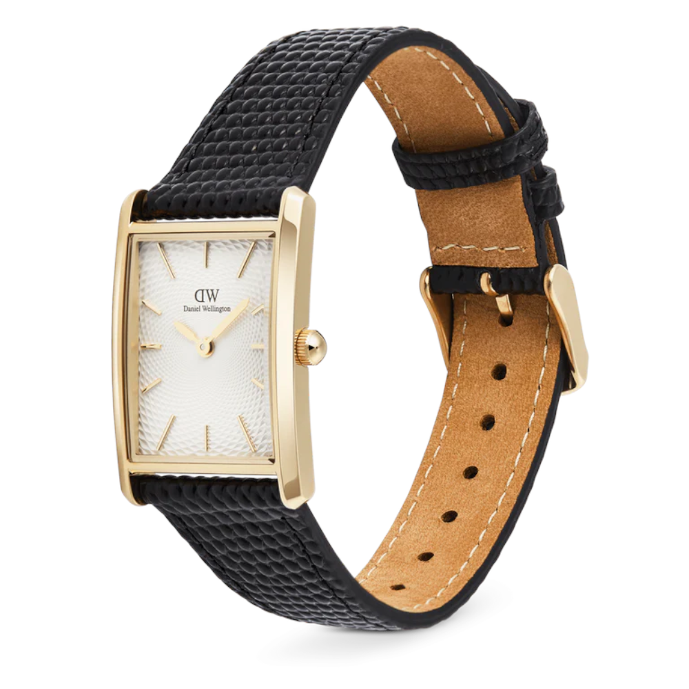 Daniel Wellington - Orologio solo tempo al quarzo Bound Black Lizard Guilloché Gold | 24x35 mm